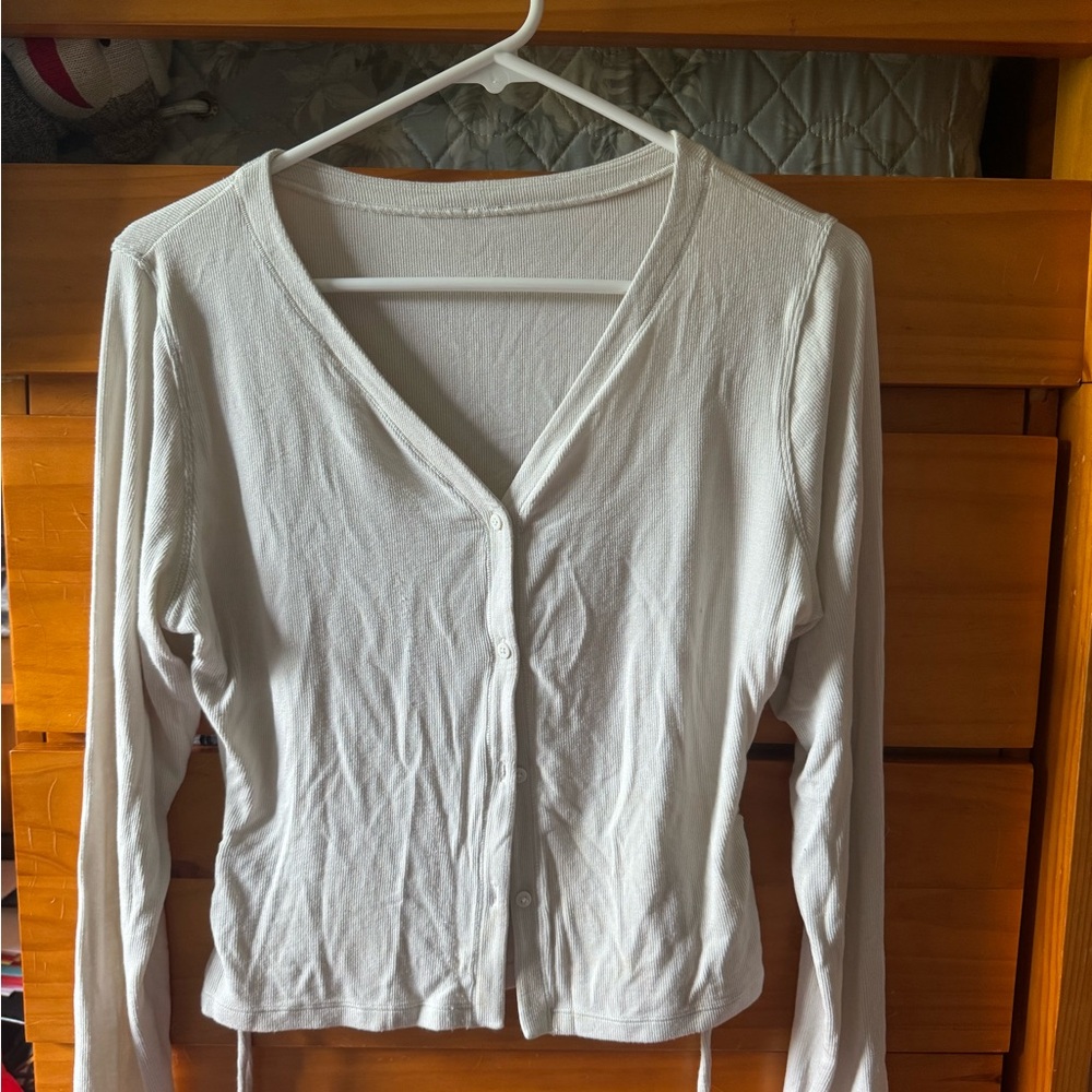 lululemon athletica White Button-Up henley